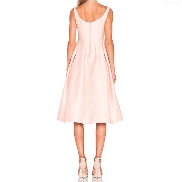 Elliatt Evergreen Blush Pink Sleeveless Tea Length Pleated Formal Dress … - Picture 3 of 10